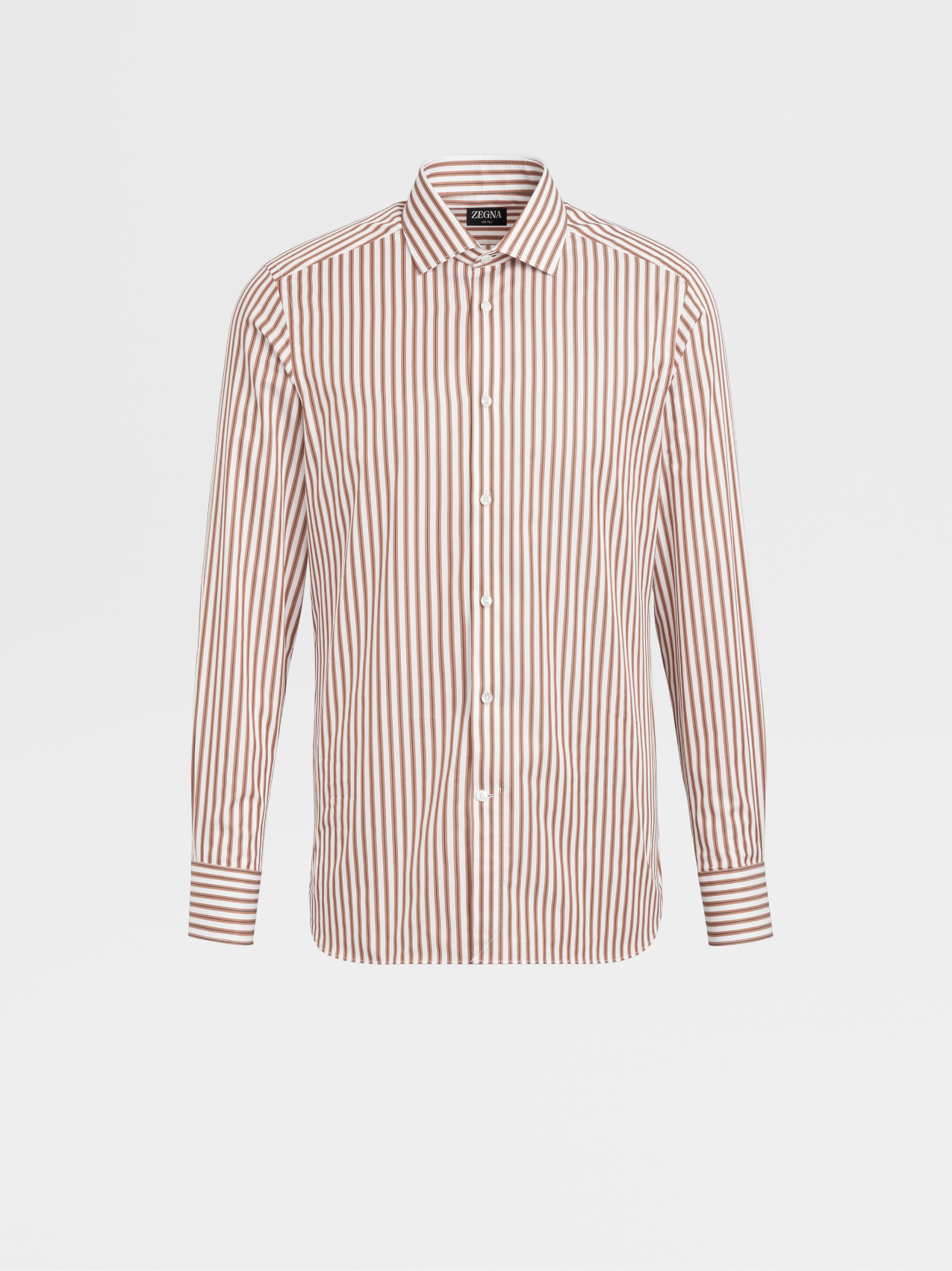 Vicuna Black and White Striped 100fili Cotton Long-sleeve Tailoring Shirt